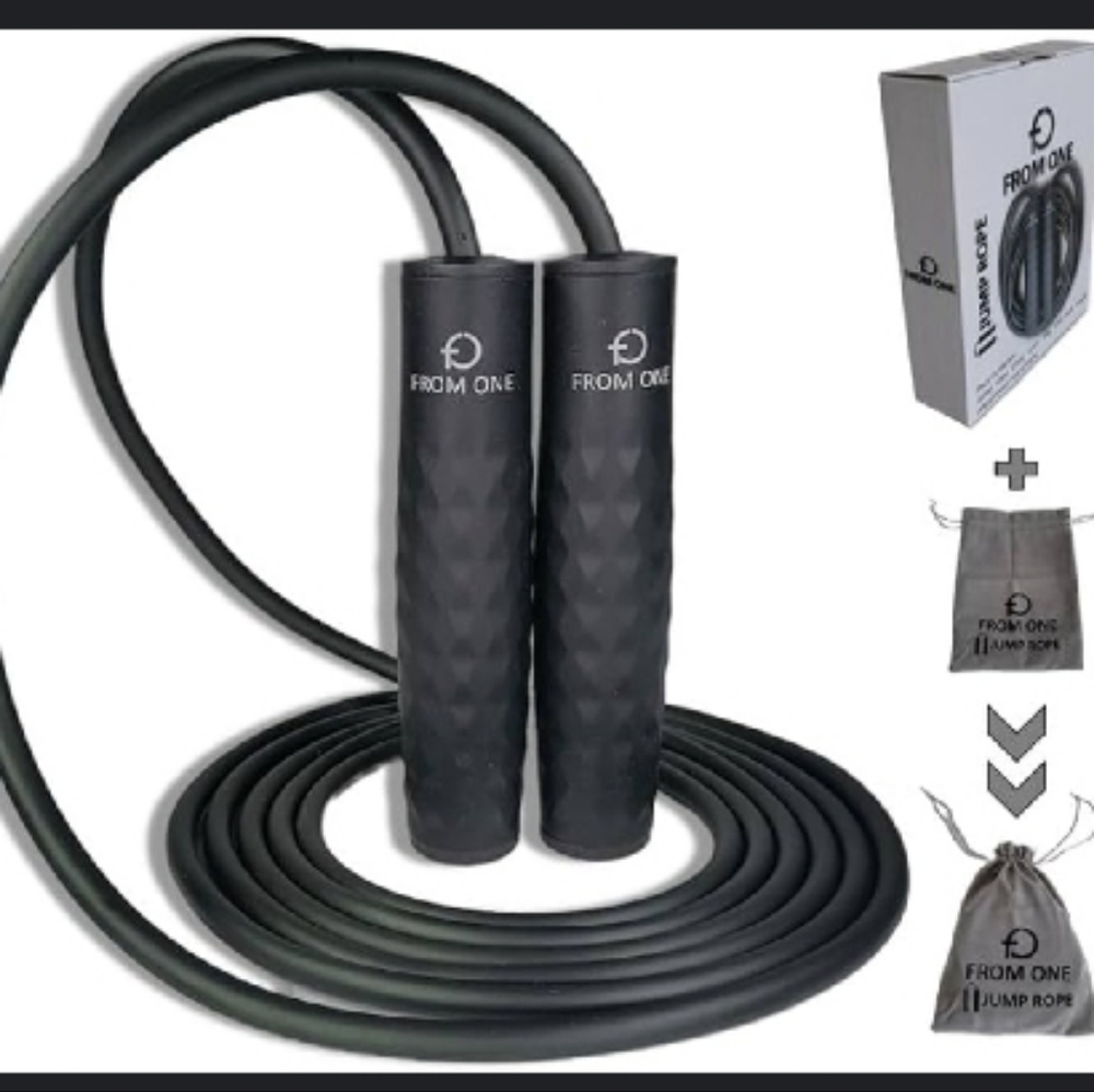 FROM ONE 1lb 10ft 3m Ajustable Jump Rope Black NIB
